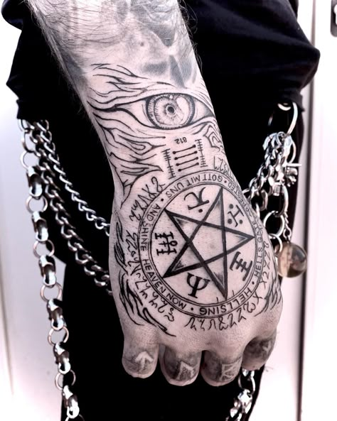 Alucard Hand Tattoo, Left Hand Path Tattoo, Hellsing Hand Tattoo, Hellsing Ultimate Tattoo Ideas, Arm And Hand Tattoos Men, Hand Anime Tattoo, Hand Tattoo Symbols, Hellsing Tattoo Ideas, Demon Hand Tattoo