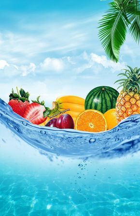 Summer fruit poster design Fruit Poster Design, Juice Bar Design, Kristina Webb, Fruit Poster, Fruit Logo, Photo Png, Free Fruit, Fruit Shop, Fruit Wallpaper