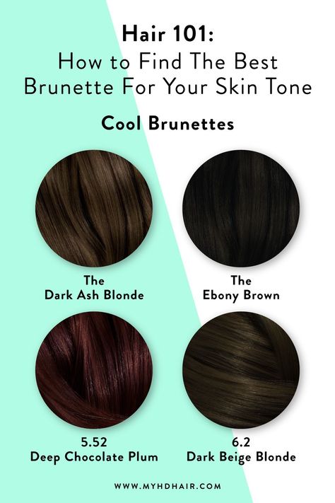 Hair 101: How to Find The Best Brunette For Your Skin Tone Brown Hair Colors For Yellow Skin, Dark Ash Brown Hair Cool Skin Tone, Should I Go Dark Or Light Hair, Best Brown Hair For Cool Skin Tones, Best Brunette Hair Color Formula, Brown Hair For Fair Cool Skin Tone, Fall Hair Color For Brunettes Pale Skin, Brunette Neutral Skin Tone, Cold Tones Hair