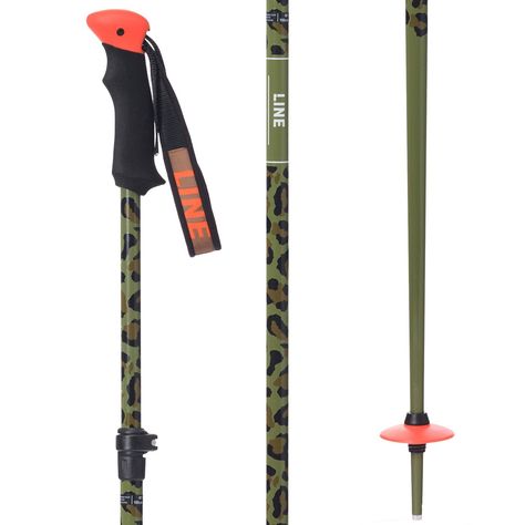 evo.com | Line Skis Ski Poles > Fully adjustable, the Line Skis Slider Camo Adjustable Ski Poles feature a hidden posi-drive screwdriver for unexpected repairs and a ton of stoke hidden in their 25cm of adjustability. 7075 Aluminum Shaft EVA Anatomical Adjustable 41-51in (25 cm) Screwoff Baskets 60mm and 95mm included Hidden Posidrive | Line Skis Slider Camo Adjustable Ski Poles 2025 - 1SZ | Aluminum Ski Poles, Skis, Screwdriver, Sliders, Skiing, Camo, Repair, Drive