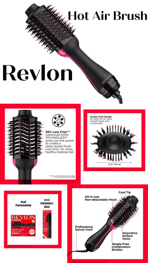 Blowdry Brush, Volumizer Hair Dryer, Curled Ends, Hot Air Brush, Brush Design, Revlon Professional, Oval Brush, Hair Damage, Night Style