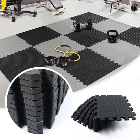 12PCS EVA Leaf Grain Floor Mats Gym Floor Mats Interlocking Foam Tiles Patchwork Rugs Thicken Shock For Home Fitness Workouts Ma Room Workout, Gym Floor Mat, Interlocking Foam Tiles, Gym Floor, Gym Mat, Foam Tiles, House Interior Design Styles, Fitness Room, Yoga Space