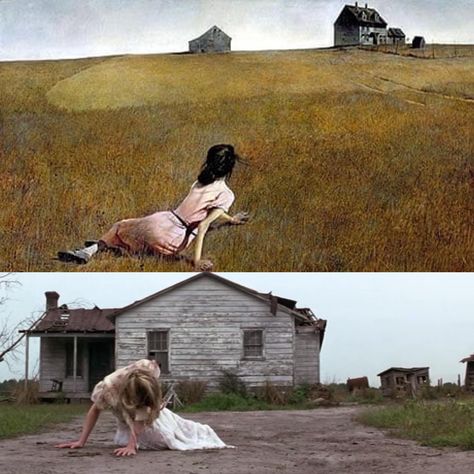 A hint at Andrew Wyeths Christinas World in Forrest Gump Forrest Gump 1994, New York Movie, Shutter Island, René Magritte, Trainspotting, Andrew Wyeth, Rene Magritte, Marc Chagall, Edward Hopper