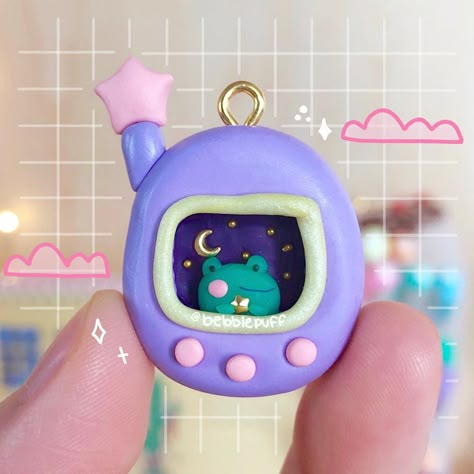 🌱 polymer clay ∥ jasmine 🌱 on Instagram: “@rainylune‘s #dtiys  #rainylunedtiys2⠀ ⠀ Her drawing is so cute that I had to join😍⠀ •⠀ •⠀ •⠀ •⠀ •⠀ 14458 #polymerclay #handmade…” Clay Tomagatchi, Polymer Clay Tamagotchi, Cute Clay Trinkets, Useful Polymer Clay Projects, Polymer Clay Keychain Ideas, Clay Tamagotchi, Polymer Clay Charm Ideas, Handmade Clay Ideas, Clay Charms Kawaii