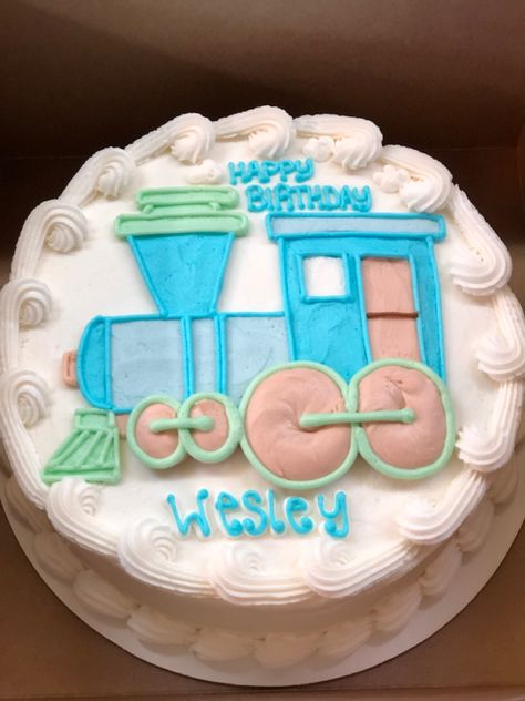 Train Cake Decorating Ideas, 2nd Birthday Train Cake, Train Themed Birthday Cake, Transportation Party Cake, Easy Train Cake, Train Sheet Cake, Train Smash Cake, Train Birthday Cakes, Train Birthday Party Cake