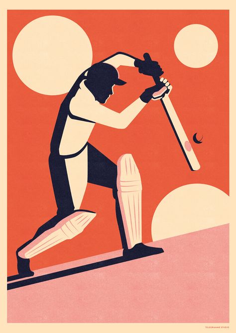 Sports Series on Behance Vintage Sport Poster, Sport Poster Illustration, Sports Vector, Vintage Sports Illustration, Sport Illustration Graphics, Cricket Illustration, Cricket Illustration Sport Art, Sport Vector Illustration, Sports Illustrations Design