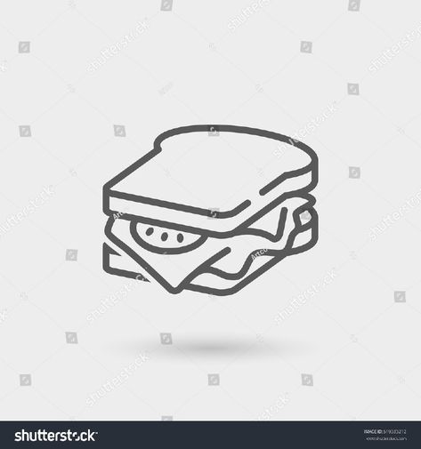 Toast Doodle, Sandwich Doodle, Sandwich Drawing, Sandwich Thins, Minimal Drawings, Beautiful Logos Design, Mini Sandwiches, Simple Sandwiches, Shop Sign