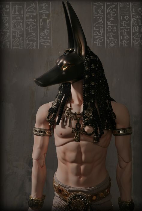 Anubis (Soom 'Lord of the Dead') Bastet Makeup, Snake Wreath, Parasol Protectorate, The Lone Ranger, Fantasy Doll, Egyptian Mythology, Male Doll, Weighing Scale, Egyptian Gods