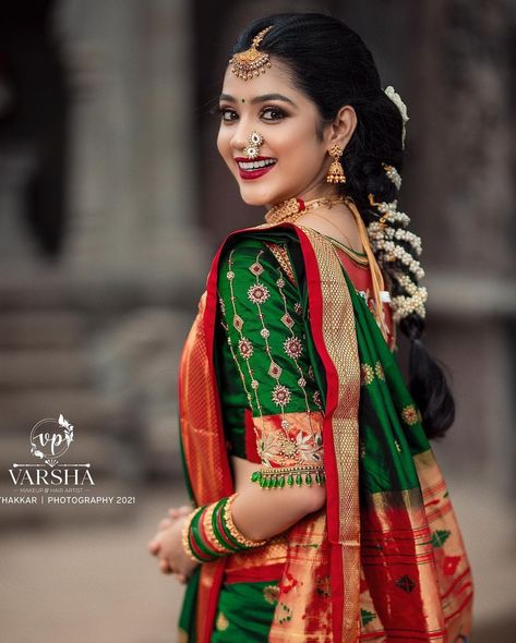 Maharashtrian Saree Photoshoot Poses, Sanika Bhoite, Rv Photography, Single Pose, Saree Pose, Makeup Shoot, Indian Bride Poses, Marathi Bride, Indian Bride Photography Poses