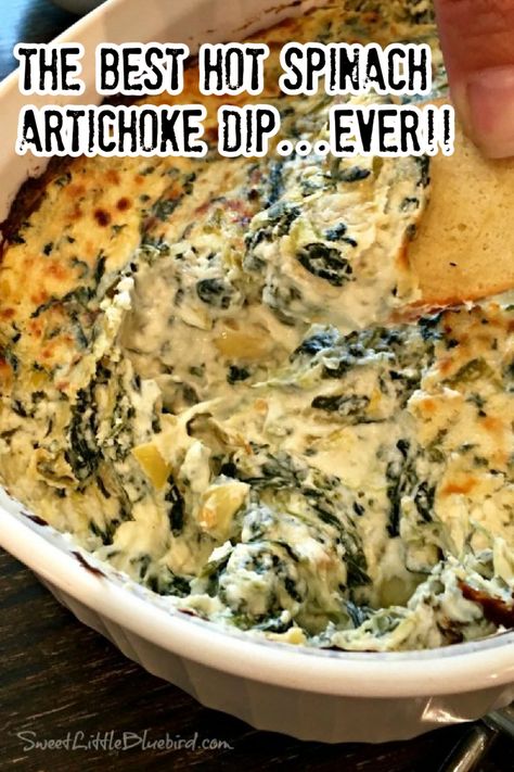 This photo shows a spinach artichoke dip after baking. The Best Spinach Artichoke Dip, Artichoke Jalapeno Dip, Hot Spinach Artichoke Dip, Baked Spinach Artichoke Dip, Best Spinach Artichoke Dip, Hot Artichoke Dip, Hot Spinach Dip, Spinach Artichoke Dip Recipe, Spicy Dip