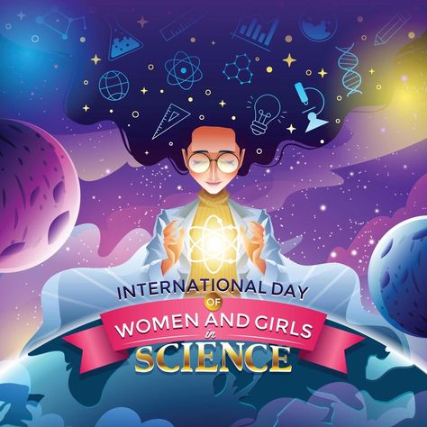 Stem Poster Ideas, Women In Science Art, International Day Of Women And Girls In Science, Poster About Science, Science Pubmat, Science And Technology Poster Drawing, Science Day Poster Design, Science Poster Making, Science Design Art