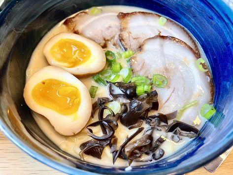 Legit Tonkotsu Ramen from scratch (in an Instant Pot) – Polyphagic Abby Tonkatsu Ramen Instant Pot, Tonkotsu Ramen Broth Recipe, Tonkotsu Ramen Recipe, Ramen From Scratch, Pork Bone Broth, Tonkatsu Ramen, Tonkotsu Broth, Ramen Egg, Ramen Broth