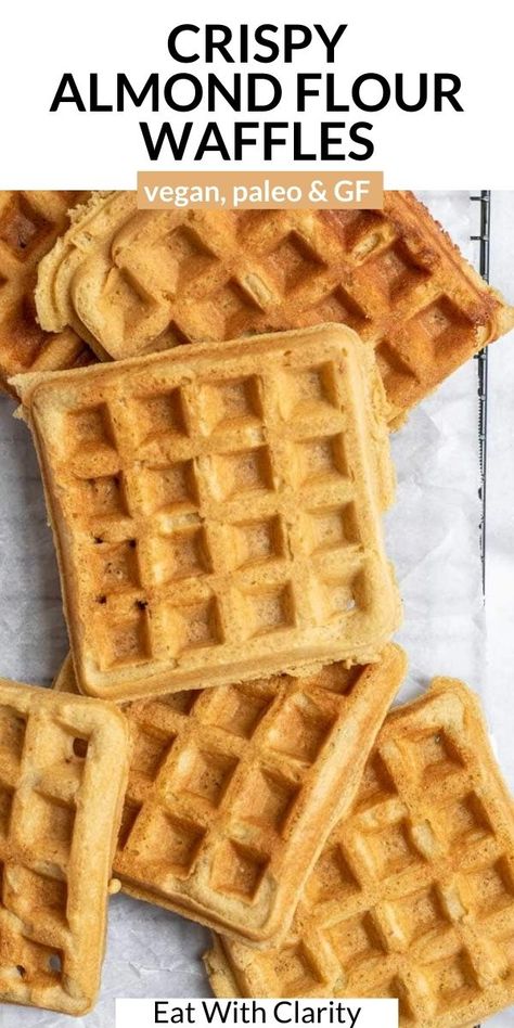 Almond Waffles, Vegan Waffle Recipe, Waffles Vegan, Almond Flour Waffles, Make Waffles, Maine Winter, Saturday Morning Breakfast, Waffle Iron Recipes, Vegan Waffles