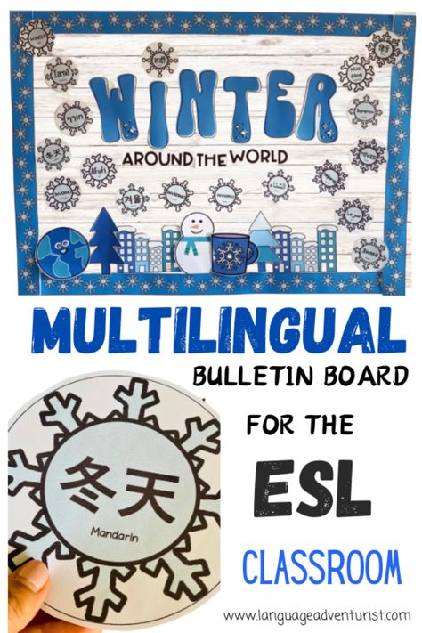 Looking for unique and engaging ways to inspire your elementary students throughout the winter season? Welcome a world of winter into your classroom with this enchanting winter bulletin board featuring “winter” translated into various languages. Ideal for ESL or Elementary teachers with diverse classrooms! ❄️☃️🌎 Winter Interactive Bulletin Boards, What Brings You Joy Bulletin Board, Cultural Diversity Bulletin Board, Holidays Around The World Bulletin Board, Winter Bulletin Board Ideas For School, Winter Bulletin Boards For Elementary, Multicultural Bulletin Board, Information Bulletin Boards, Winter Bulletin Board Ideas