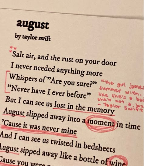 August Taylor Swift Lyrics, August By Taylor Swift, August Taylor Swift, Lyrics Taylor Swift, August Taylor, Taylor Lyrics, Never Have I Ever, Lyrics Aesthetic, Taylor Swift Songs