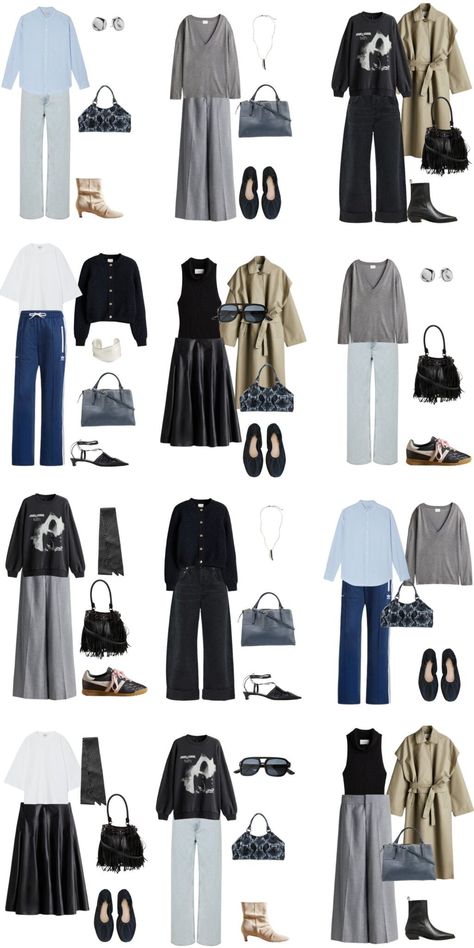 Black Capsule Wardrobe, Fall Winter Capsule Wardrobe, Capsule Wardrobe Casual, Capsule Wardrobe Women, Fall College Outfits, Casual Work Outfits Women, Chic Fashionista, Yes But, Capsule Outfits