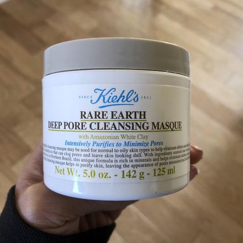 Rare Earth Deep Pore Minimizing Cleansing Clay Mask - Kiehl's Since 1851 | Sephora Kiehls Deep Pore Cleansing Mask, Rare Earth Deep Pore Cleansing Mask, Skin Care Wishlist, Pores And Blackheads, Kiehls Skincare, Pore Cleansing Mask, Dream Skincare, Pore Mask, Bday Wishlist