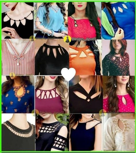 Ladies Neck Designs, Front Neck Designs, Neck Designs For Kurtis, Designs For Kurtis, Suit Neck Designs, Aesthetic Patterns, Designer Kurti Patterns, Neck Designs For Suits, Fashion Design Patterns