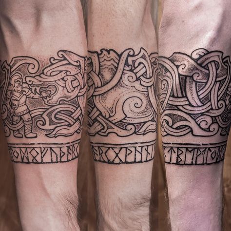 ᛉ Valhallvaror ᚠ Nordic Tattoo Artist (@valhallvaror) • Instagram photos and videos Elder Futhark Tattoo, Tyr And Fenrir, Tyr Tattoo, Fenrir Tattoo, Nordic Tattoo, Elder Futhark, Viking Tattoos, Leg Sleeves, Greater Good