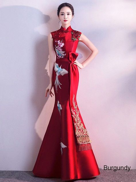 4d6e4749289c4ec58c0063a90deb3964desc38767863ri China Wedding Dress, Chinese Prom Dress, Cheongsam Wedding Dress, Vestidos Pin Up, Cheongsam Wedding, Chinese Wedding Dress, Chinese Style Dress, Qipao Cheongsam, Traditional Chinese Dress