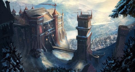 Fantasy Fort, Link Youtube, Fantasy Castle, Fantasy Places, Youtube Link, Snowy Mountains, Art Video, Original Wallpaper, Fantasy Inspiration