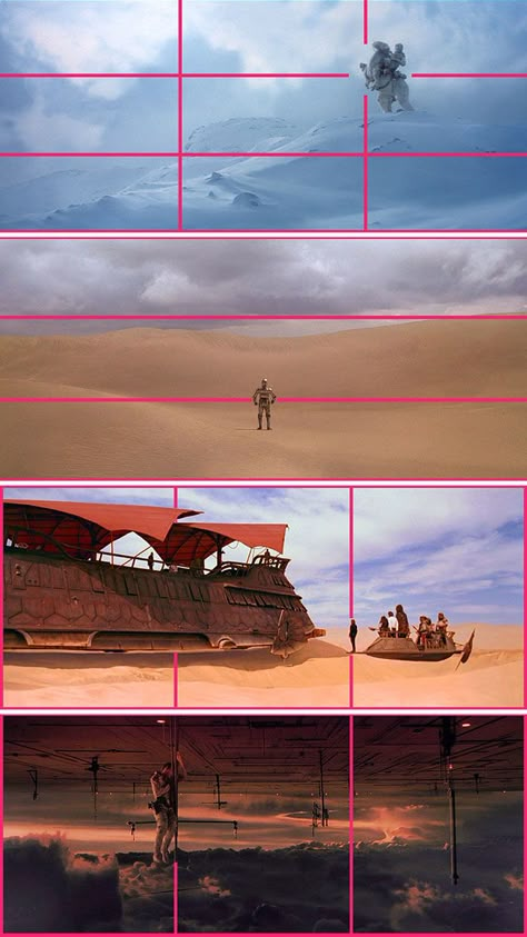 Rule Of Thirds Cinematography, Composition In Movies, Movie Composition, Rule Of Third, Star Wars Photography, Photography Composition Rules, Rule Of Thirds Photography, Lighting Composition, Shot Composition