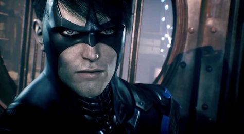 Batman Arkham Knight Nightwing, Nightwing Arkham Knight, Arkham Knight Nightwing, Nightwing Wallpaper, Batman Arkham Games, Nightwing Batman, Timothy Drake, Batman Games, Batman Arkham Knight