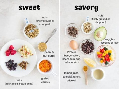 Here’s everything you need to know to make healthy and delicious overnight oats or quinoa. It’s the perfect make-ahead breakfast, and I’ve included a base recipe for sweet and savory versions PLUS 6 recipes to help get you started! #overnightoats #breakfastrecipe #easyrecipe #kidfriendly #babyfood #toddlerfood #makeahead #pumpkinrecipe #oats Overnight Savory Oats, Overnight Oats Savory, Overnight Quinoa Breakfast, Savory Overnight Oats, How To Eat Quinoa, Breakfast For Babies, Overnight Quinoa, Quinoa Oats, Savory Oats