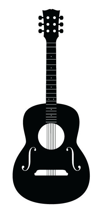 Wall Vinyl Guitar decal. Guitar Illustration by MixtureSigns Guitar Outline Drawing, Guitar Silhouette, Black And White Guitar Drawing, Guitar Silhouette Art, Guitar Clipart Black And White, Music And The Brain, Guitar Illustration, Superhero Nursery, Guitar Drawing