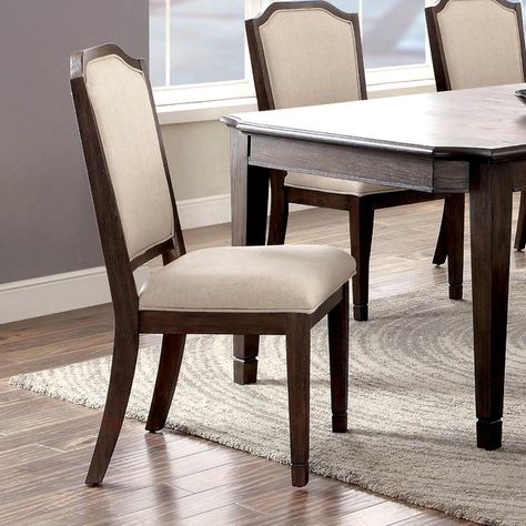 Pleasantly host both casual or former dinners’ compliments of this lovely chair set's sweet and simple design. Padded in soft fabric upholstery for your comfort, two pieces complete this set. Crafted of a sturdy wooden construction for lasting durability, this set is reliable and resilient. Luxury Dining Tables, Wood Side Chair, Sofa Bed Design, Wooden Dining Chairs, Dining Chair Design, Solid Wood Dining Chairs, Contemporary Dining Chairs, Beautiful Chair, Dining Arm Chair