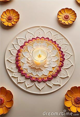 ai-generated-diwali-candle-called-diya-lit-circular-plate-flowers-forming-minimalist-rangoli Minimalist Rangoli, Diwali Candles, Diwali Photography, Plate Flowers, Diwali, Candles, Flowers, Photography, Quick Saves