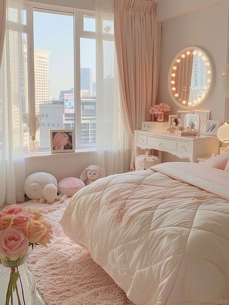 Bedroom Princess Aesthetic, Pink Girly Bedroom Aesthetic, Comfy Bedroom Aesthetic, Cozy Girly Bedroom, Girly Bedroom Ideas, Girly House, Feminine Space, Girly Home, Girl Room Ideas