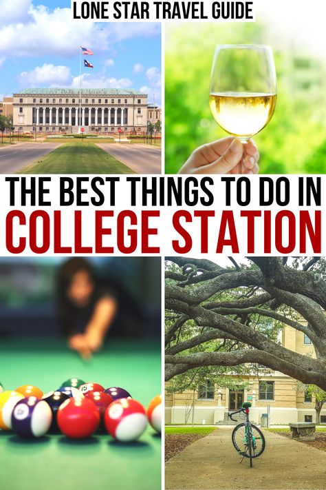 Whether you're heading to Aggieland for several years or just passing through town, here are the best things to do in Bryan-College Station!  best things to do in college station texas | things to do near a Texas Places To Visit, Things To Do In College, Vacation Places In Usa, College Tours, La Travel Guide, Texas Things, College Station Texas, Texas Places, Texas Vacations