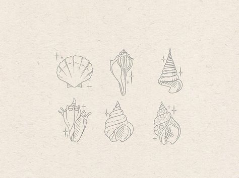 Beach Themes Tattoos, Beach Themed Small Tattoos, Conch Shell Tattoo, Beach Theme Tattoos, Coral Tattoo, Ocean Theme Tattoos, Beachy Tattoos, Seashell Tattoos, Shell Tattoos