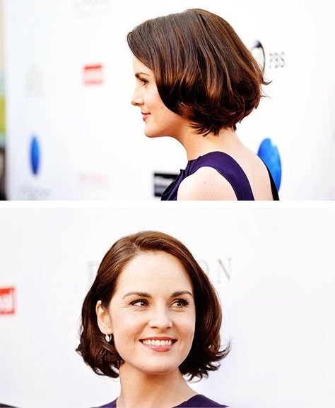 Michelle Dockery - I like her haircut Michelle Dockery Hair Short, Michelle Dockery Hair, Hair 50, Hair References, Michelle Dockery, Short Hairstyles For Thick Hair, Womens Style, Bob Styles, Hair Reference