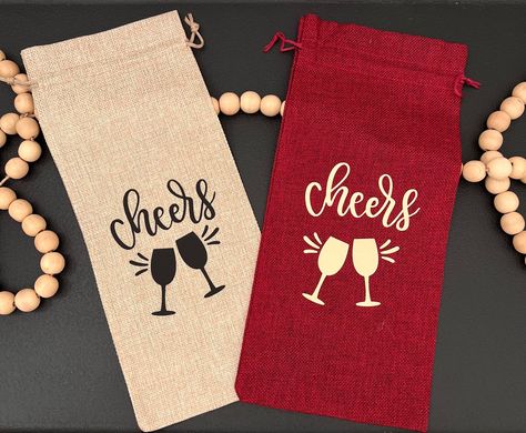 Wine Bottle Bags Sayings, Wine Bag Sayings Svg, Wine Bag Sublimation Ideas, Custom Wine Bags, Wine Bottle Gift Bag, Wine Bottle Gift, Love And Co, Bottle Gift, Natural Gold