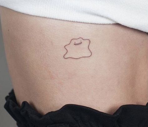 Pokemon Minimalist Tattoo, Ditto Tattoo, Cover Up Tattoo, Up Tattoos, Infinity Tattoo, Small Tattoos, Tattoos