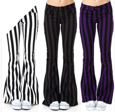 Outfit Ideas Purple, Goth Outfit Ideas, Goth Outfit, Scene Fashion, Emo Scene, Striped Pants, Cool Clothes, Grey Fashion, Dream Clothes