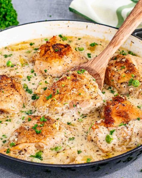 Whip up this heavenly French Chicken Casserole tonight! A simple, yet elegant dish that's perfect for any family dinner. #ComfortFood #ChickenCasserole French Chicken Casserole, Heavenly Chicken, Cheesy Chicken Recipes, Aussie Recipes, French Chicken, Holy Cannoli, Chicken Casseroles, Savory Meals, Chicken Pot Pie Recipes