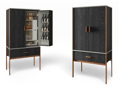 Bar cabinet with internal ligthing Cb2 Dining Room, Bar Unit In Living Room, Bar Cabinet With Fridge, Bar Credenza, Freestanding Bar, Wine Buffet, Bar Storage Cabinet, Shelving Units Living Room, Kids Bathroom Colors