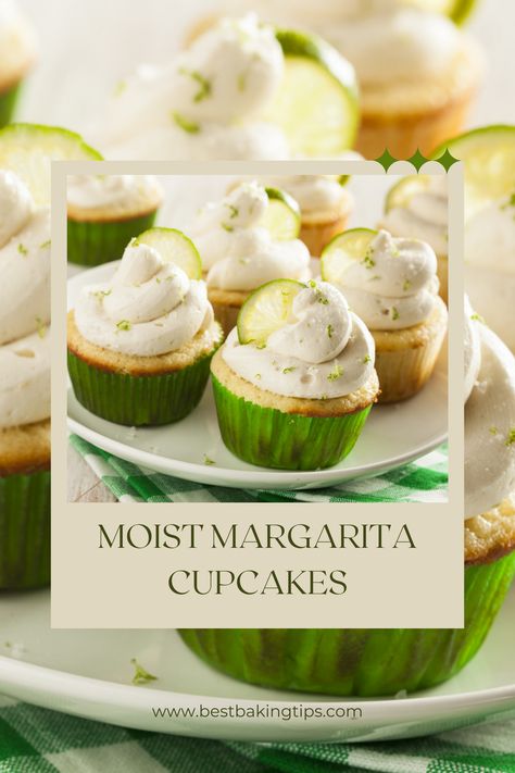 Margarita Cupcakes: 🍹 A tequila-laced treat with a hint of lime! Perfect for any occasion. #cupcakes #margarita #tequila #lime #dessert Margarita Cupcakes With Tequila, Tequila Cupcakes, Sweet Buttercream Frosting, Lime Dessert, Margarita Tequila, Infused Cupcakes, Margarita Cupcakes, Cupcake Frosting, Limes