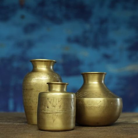 Brass Vases, Vintage Brass Decor, Eco Decor, Brass Pot, Rustic Vase, Brass Vase, Metal Vase, Brass Decor, Indian Home Decor