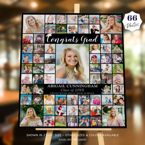 Congrats Grad 66 Photo Collage Custom Color Foam Board #Invitation #card #template #design #pinterestquotes #pinterestideas #pinterestmom #pinterestwedding #aesthetic #love #art #pinterestsuccess Grad Poster Board Ideas, Photo Poster Board, Graduation Poster Boards, Graduation Party Picture Display, Graduation Photo Displays, Graduation Display, Graduation Party Pictures, Graduation Boards, Graduation Memories