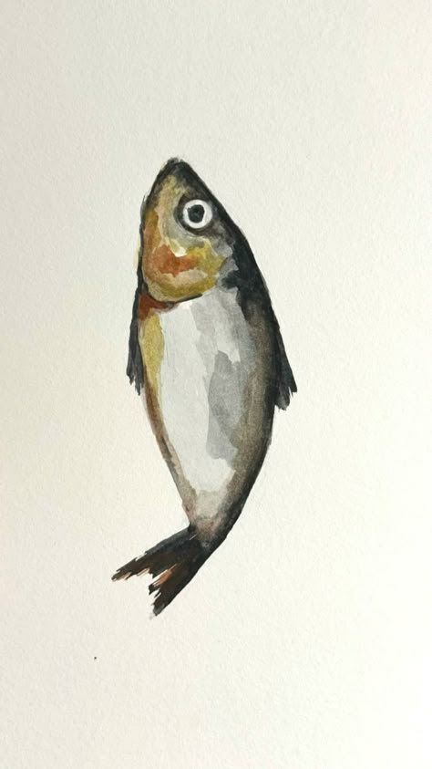 Pez hecho con acuarela #art #arte #illustration #watercolor #fish #painting Thing To Paint With Watercolor, Simple Aesthetic Watercolor Paintings, Simple Watercolor Inspiration, Drawing In Watercolor, Watercolour Fish Easy, Easy Watercolor Paintings Ideas, Watercolor Hacks For Beginners, Watercolor Fish Art, Cute Drawings Watercolor