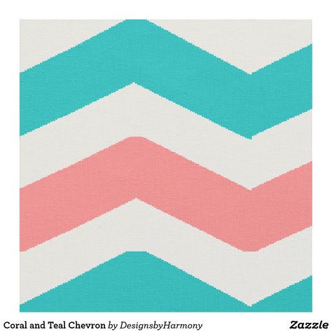 Coral And Teal, Teal Chevron, Coral Pattern, Chevron Fabric, Fabric Designs, Deep Teal, Eco Friendly Fabric, Beautiful Quilts, Zig Zag