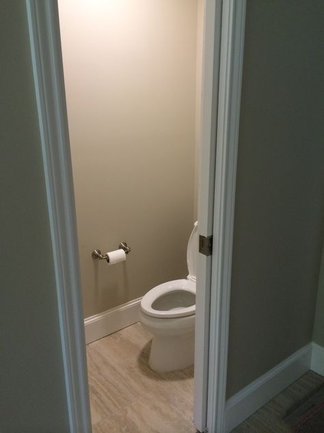 Water Closet with Pocket Door Pocket Door Toilet Room, Closet With Pocket Door, Water Closet With Pocket Door, Pocket Door Water Closet, Master Bath Toilet, Frosted Pocket Door Bathroom, Water Closet Dimensions, Modern Pocket Doors Bathroom Wood, Modern Pocket Doors Bathroom Pvc