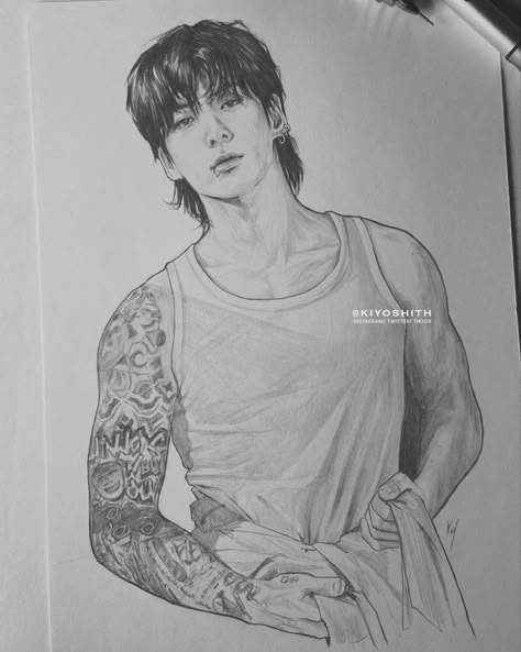 Jungkook Army Tattoo, Jungkook Drawing Tutorial, Jungkook Drawing, Piskel Art, Eyes Artwork, Pencil Sketch Images, Tattoo Hand, Jungkook Fanart, Art Tools Drawing