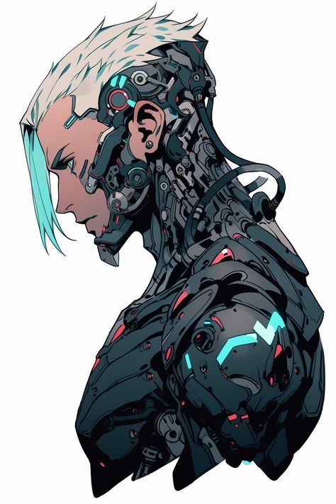 Cyberspace Character Design, Cyberware Concept Art, Cybernetics Concept Art, Cyborgs Art Cyberpunk, Futuristic Character Design Cyberpunk, Cybernetic Character Design, Cyberpunk Design Character Concept, Android Reference, Cyberpunk Cybernetics