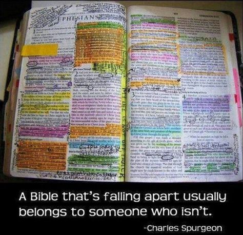 Highlighted Bible Scripture Marking, Charles Spurgeon, Scripture Study, A Quote, Way Of Life, The Words, Word Of God, Bible Journaling, Christian Quotes