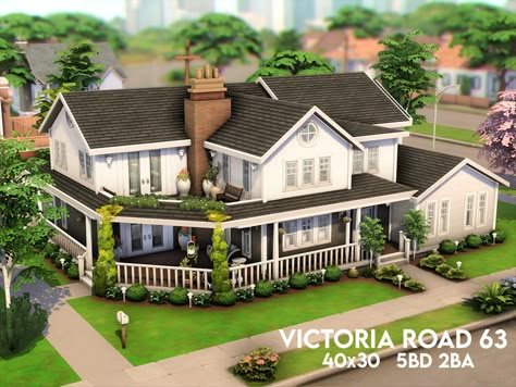 Two Story Sims House, Cute Sims House Ideas, Sims 4 House Build Ideas, Sims 4 Houses On Gallery, Sims 4 Base Game House Shell, Sims 4 House Building Floor Plans, Sims 4 5 Bedroom House Plan, Simlicy Houses, Cool Sims 4 Houses